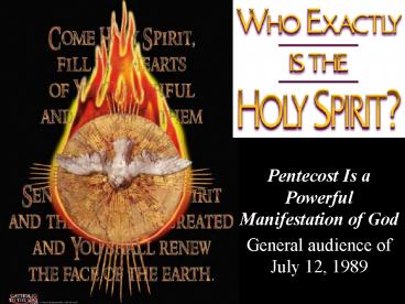 Pentecost Is a Powerful Manifestation of God