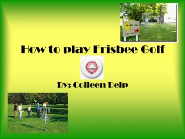 How to play Frisbee Golf