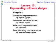 Lecture 13: Representing software designs