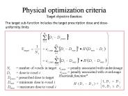 Physical optimization criteria Target objective function
