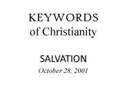 KEYWORDS of Christianity SALVATION
