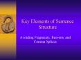 Key Elements of Sentence Structure PowerPoint PPT Presentation