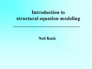 Introduction to structural equation modeling