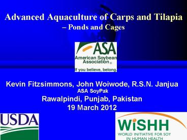 Advanced Aquaculture of Carps and Tilapia 