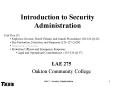 Introduction to Security Administration PowerPoint PPT Presentation