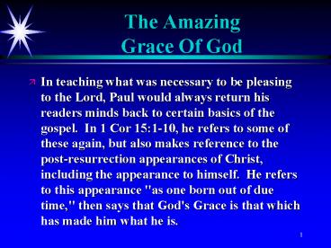 The Amazing Grace Of God