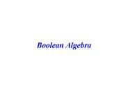Boolean Algebra