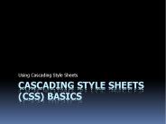 Cascading Style Sheets (CSS) Basics