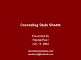 Cascading Style Sheets PowerPoint PPT Presentation
