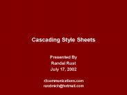 Cascading Style Sheets