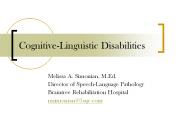 Cognitive-Linguistic Disabilities