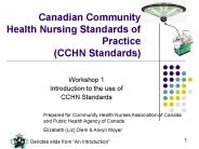 Canadian Community Health Nursing Standards of Practice (CCHN Standards)