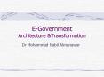 E-Government Architecture PowerPoint PPT Presentation