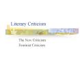 Literary Criticism PowerPoint PPT Presentation