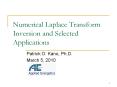 Numerical Laplace Transform Inversion and Selected Applications PowerPoint PPT Presentation