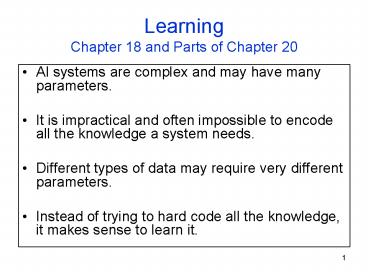 Learning Chapter 18 and Parts of Chapter 20