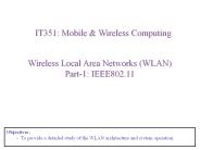 Wireless Local Area Networks (WLAN)