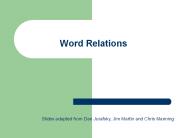 Word Relations