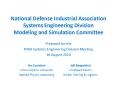 National Defense Industrial Association Systems Engineering Division Modeling and Simulation Committee PowerPoint PPT Presentation