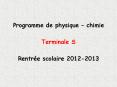 Programme de physique  PowerPoint PPT Presentation