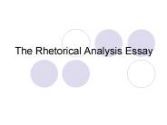 The Rhetorical Analysis Essay