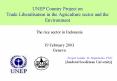 UNEP Country Project on Trade Liberalisation in the Agriculture sector and the Environment PowerPoint PPT Presentation