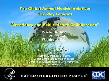 The Global Animal Health Initiative: