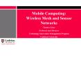 Mobile Computing: Wireless Mesh and Sensor Networks PowerPoint PPT Presentation