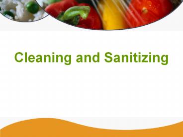 Cleaning and Sanitizing