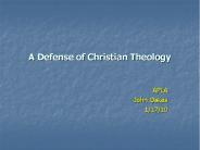 A Defense of Christian Theology