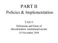 PART II Policies PowerPoint PPT Presentation
