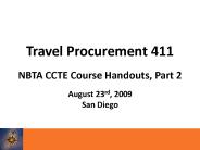 Travel Procurement 411