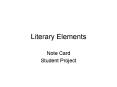 Literary Elements PowerPoint PPT Presentation