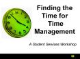 Finding the Time for Time Management PowerPoint PPT Presentation