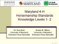 Maryland 4-H Horsemanship Standards Knowledge Levels 1- 2 PowerPoint PPT Presentation