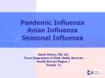 Pandemic Influenza Avian Influenza Seasonal Influenza PowerPoint PPT Presentation
