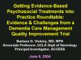 Getting Evidence-Based Psychosocial Treatments into Practice Roundtable:  Evidence PowerPoint PPT Presentation
