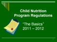 Child Nutrition Program Regulations   PowerPoint PPT Presentation