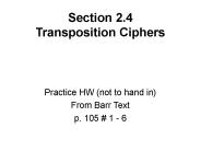 Section 2.4 Transposition Ciphers