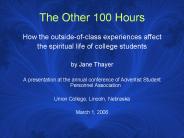 The Other 100 Hours