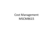 Cost Management MSCM8615