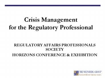 REGULATORY AFFAIRS PROFESSIONALS SOCIETY
