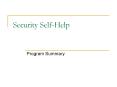 Security Self-Help PowerPoint PPT Presentation