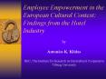 Employee Empowerment in the European Cultural Context: Findings from the Hotel Industry PowerPoint PPT Presentation