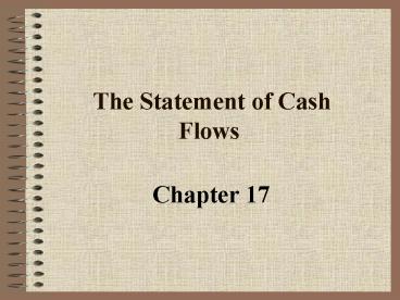 The Statement of Cash Flows
