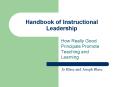 Handbook of Instructional Leadership PowerPoint PPT Presentation