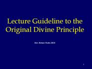 Lecture Guideline to the