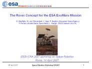 The Rover Concept for the ESA ExoMars Mission