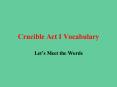 Crucible Act I Vocabulary PowerPoint PPT Presentation