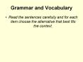 Grammar and Vocabulary PowerPoint PPT Presentation